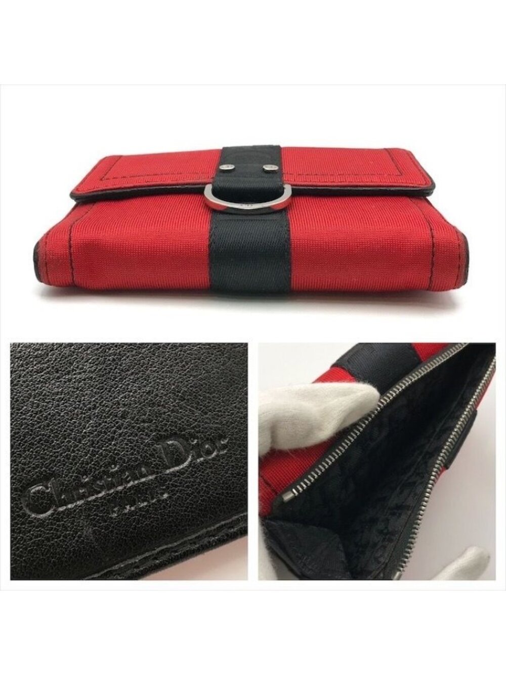 Dior Hardcore Trifold Canvas Leather Compact Wallet - Picture 10 of 10